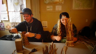 making cattail baskets