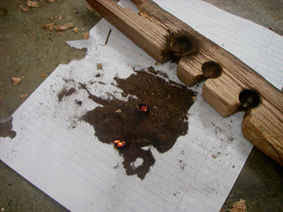 friction fire coals