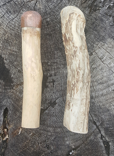 a copper billet and an antler billet