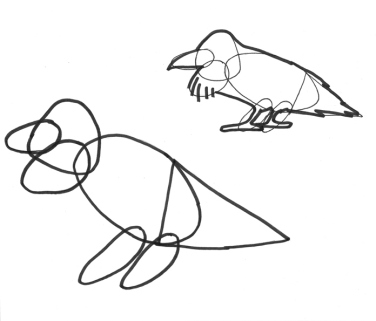 how to draw bird shapes