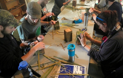 making cattail baskets