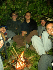 students inside a group shelter