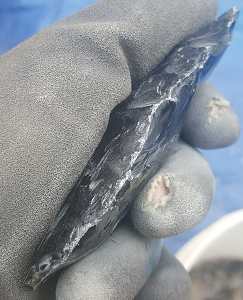obsidian biface that has been alternate flaked