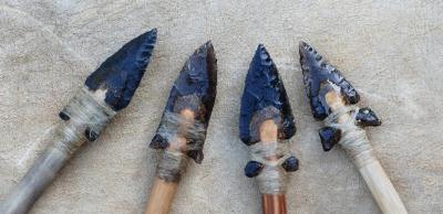 flint-knapped arrowheads