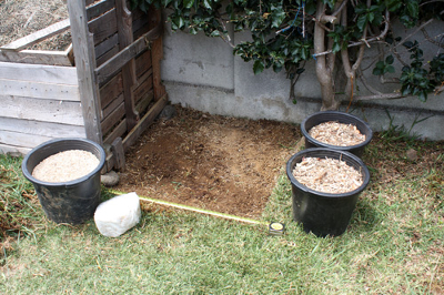 making a garden bed for mushroom cultivation